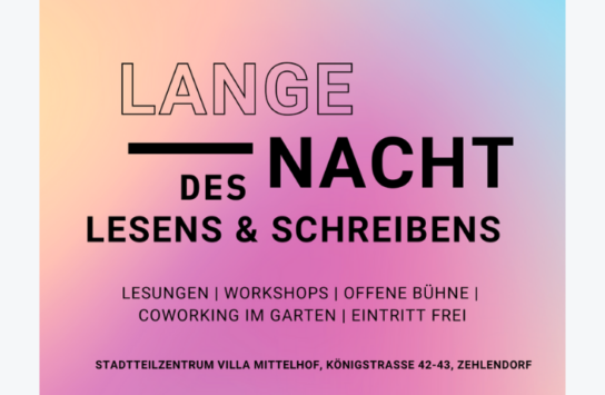 Lange Nacht des Lesens und Schreibens am 11. Juli 2024