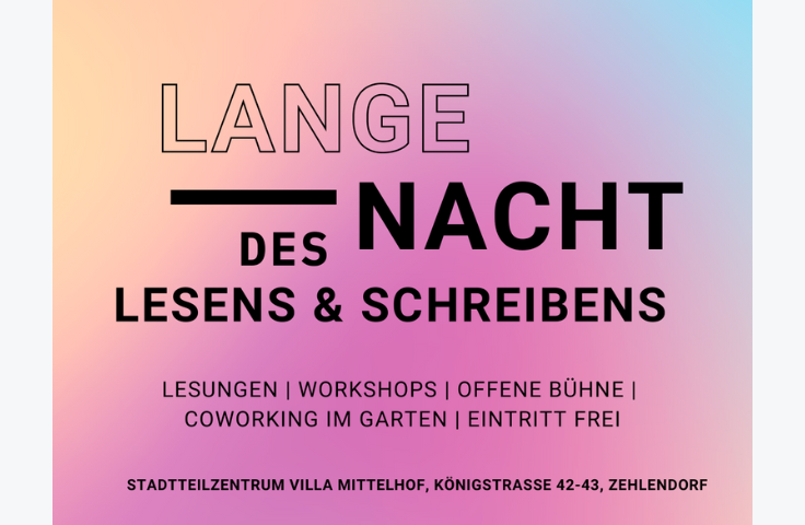 Lange Nacht des Lesens und Schreibens am 11. Juli 2024