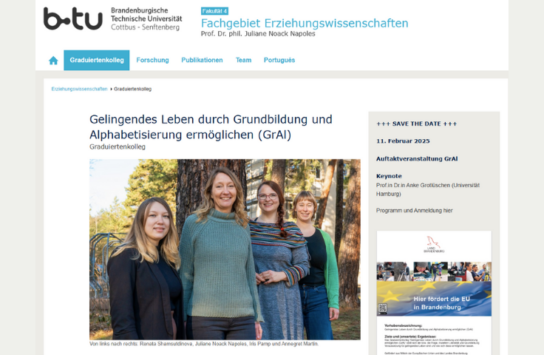 Graduiertenkolleg forscht zu Alphabetisierung und Grundbildung